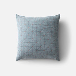 Peak Stitch Sham in Blue w/ Persimmon thumbnail