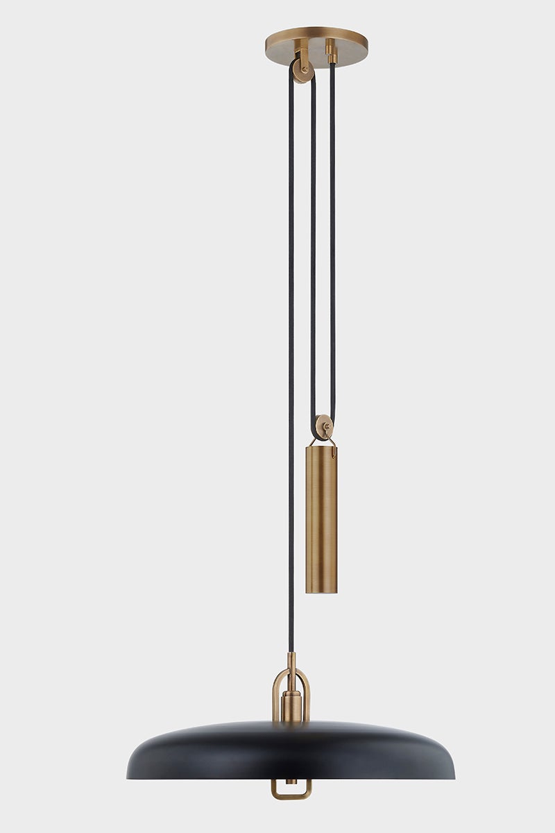 Troy Lighting PLUMMET Pendant — F1618-PBR/SBK