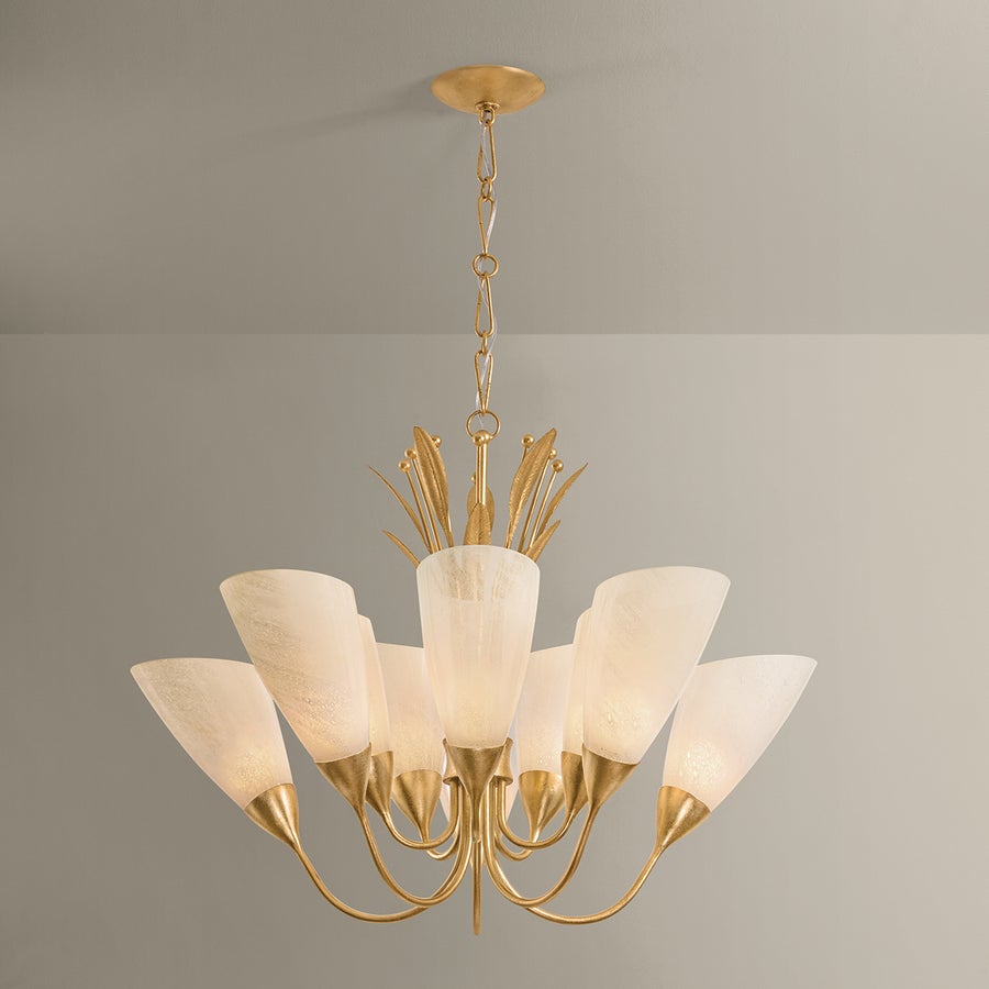 Hudson Valley Lighting Forest Glen Chandelier — Vintage Gold Leaf
