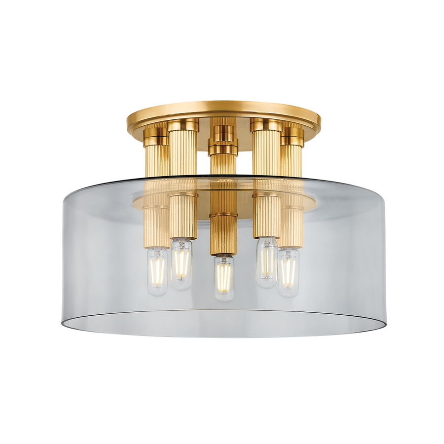 Hudson Valley Lighting CRYSTLER FLUSH MOUNT — Aged Brass
