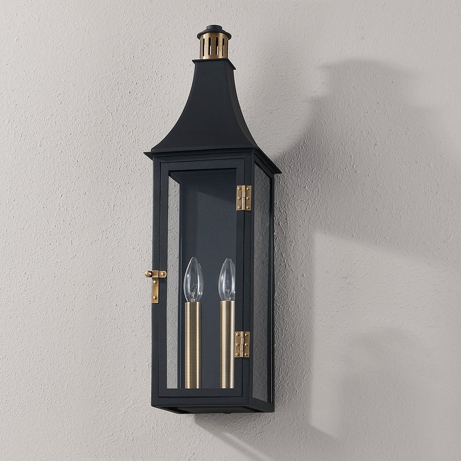 Troy Lighting Wes Exterior Wall Sconce — B7824-PBR/TBK