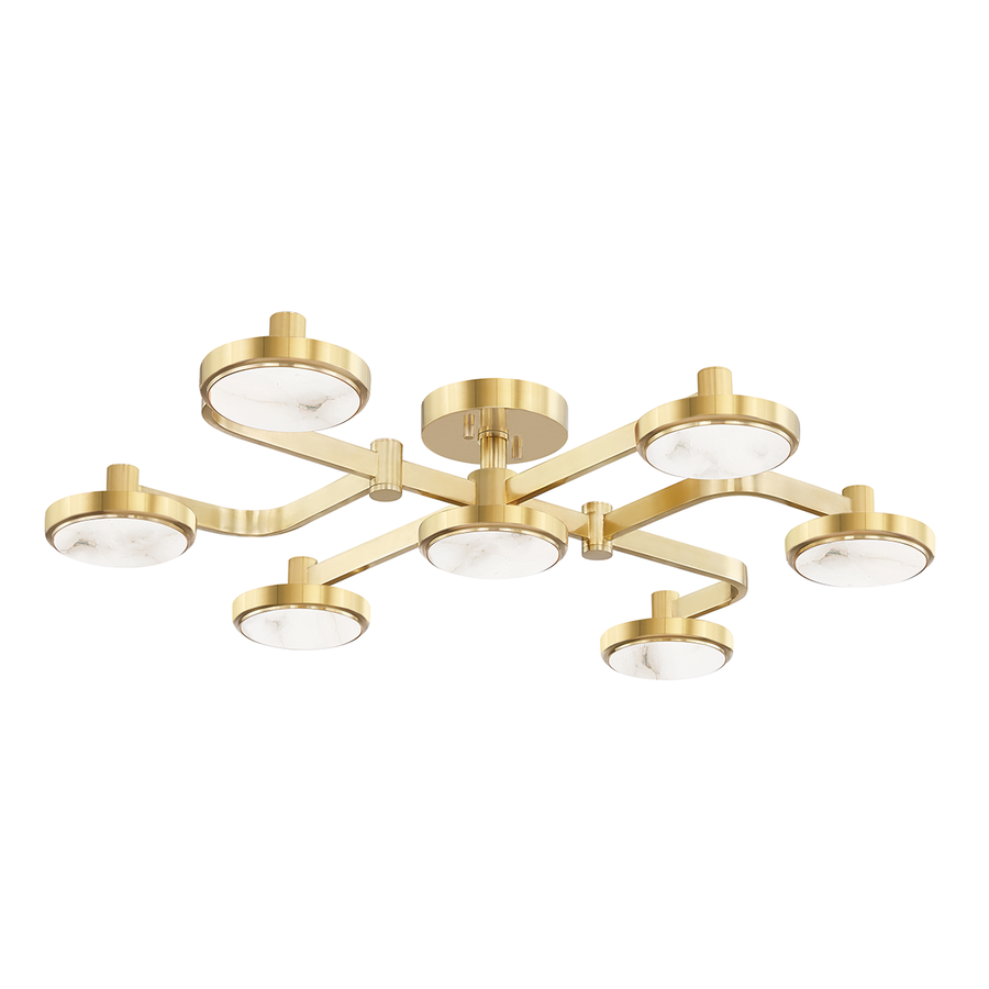 Hudson Valley Lighting Meander Semi Flush — Aged Brass