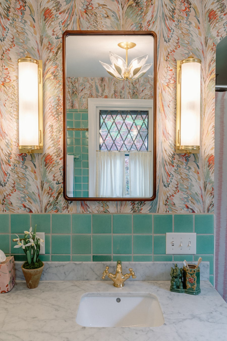 Hudson Valley Lighting Blossom Semi Flush — Gold Leaf