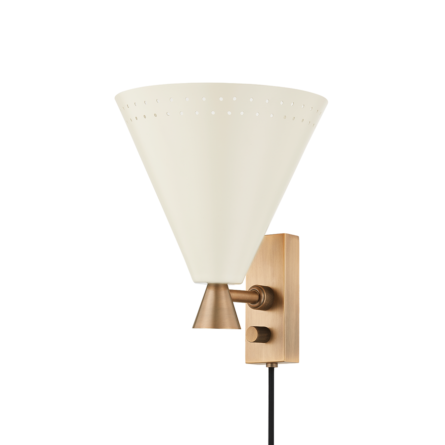 Troy Lighting Marvin Plug-in Sconce — PTL3010-PBR/SSD