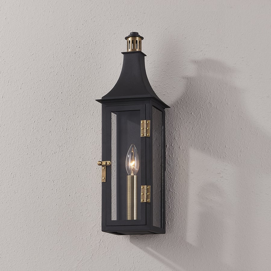 Troy Lighting Wes Exterior Wall Sconce — B7819-PBR/TBK
