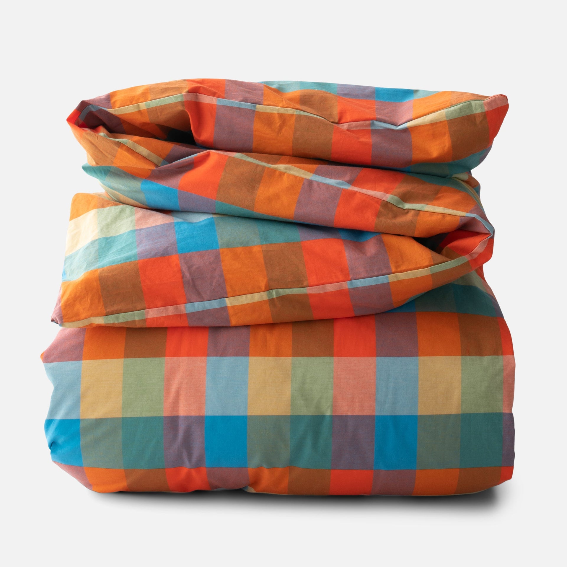 Woven Plaid Duvet in Multicolor