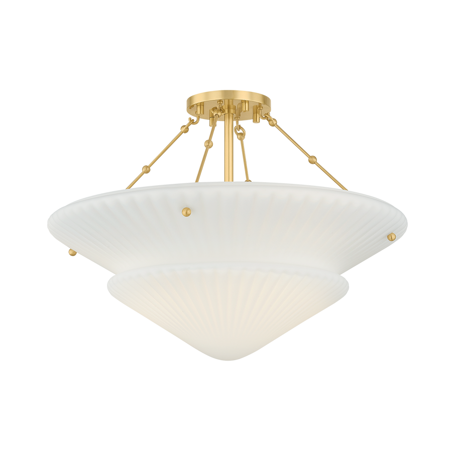 Hudson Valley Lighting LOBURN Semi Flush — Aged Brass