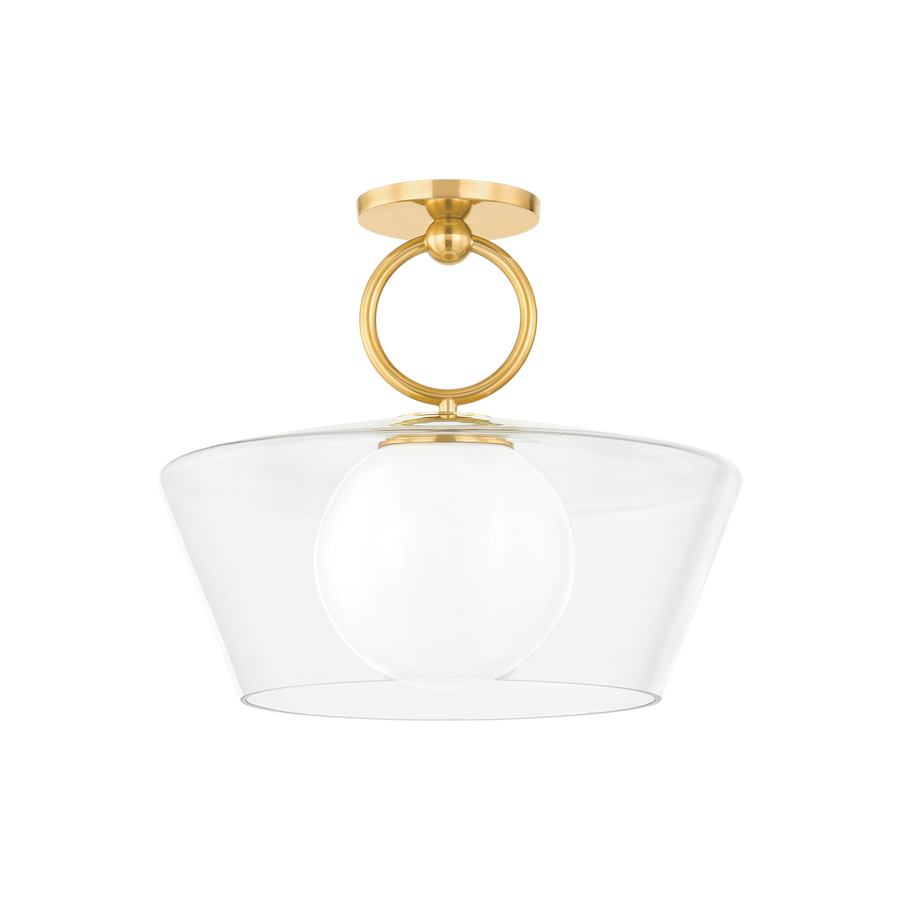Hudson Valley Lighting Elmsford Semi Flush — Aged Brass