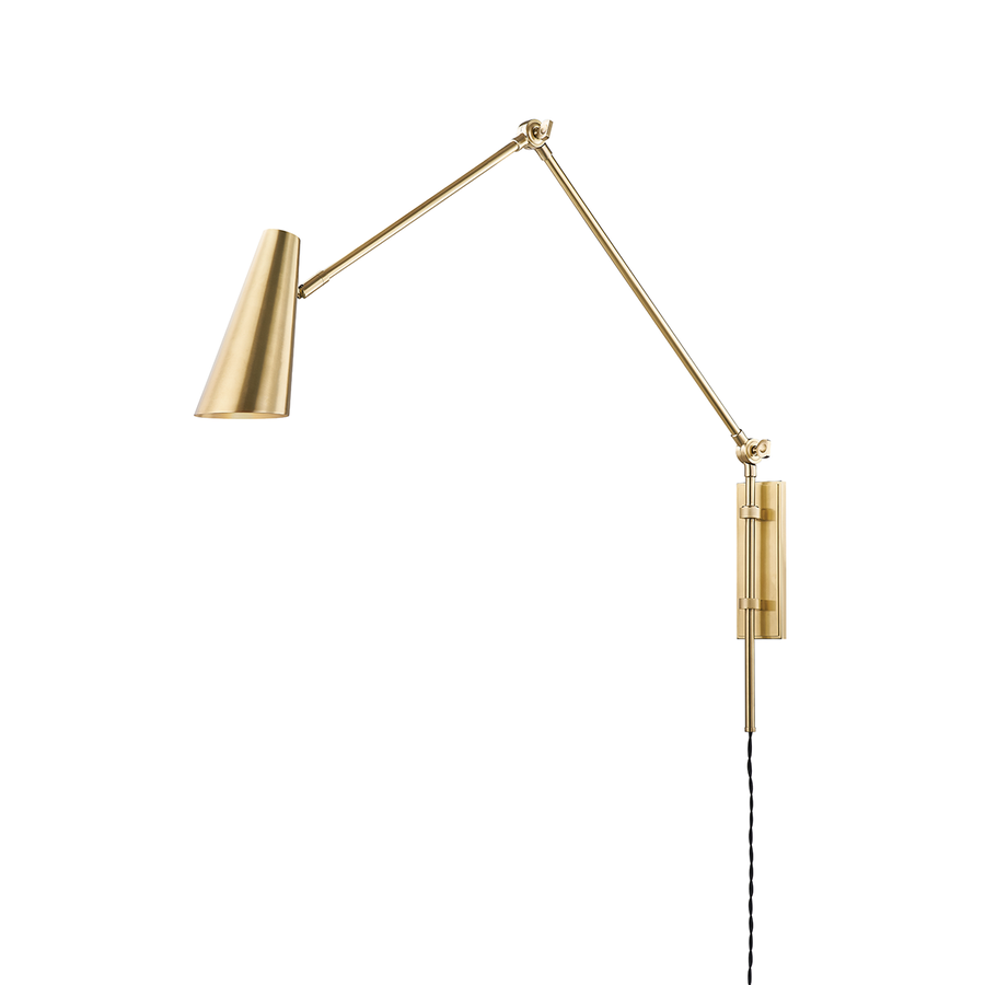 Hudson Valley Lighting Lorne Plug-in Sconce — Aged Brass