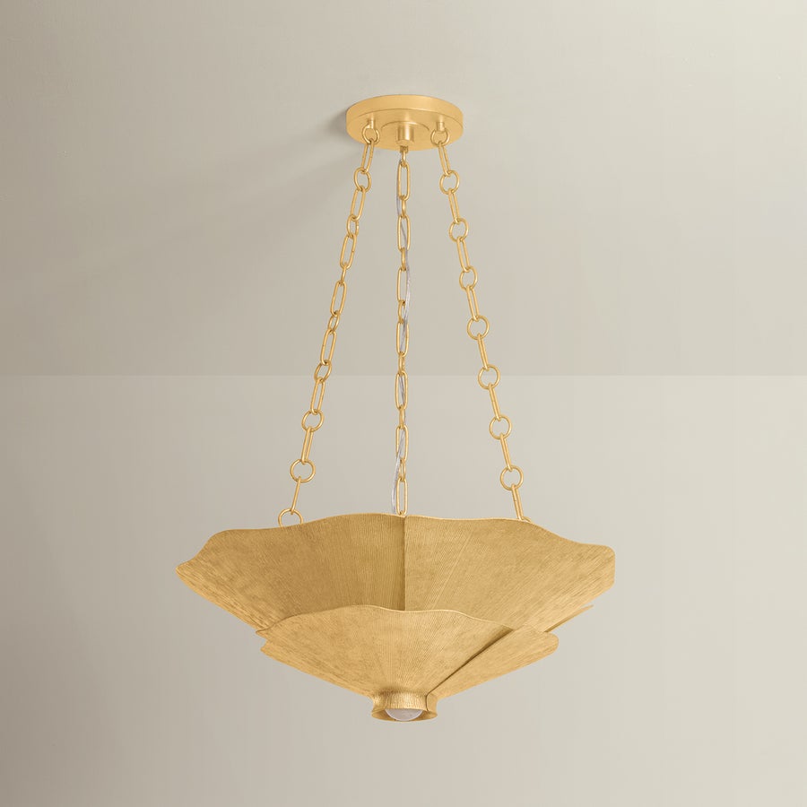 Hudson Valley Lighting Spring Valley Pendant — Vintage Gold Leaf