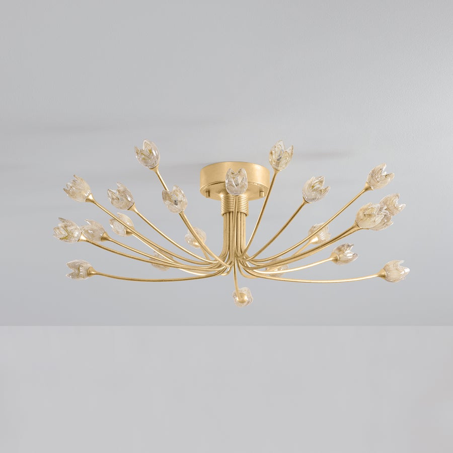 Hudson Valley Lighting FALKIRK Semi Flush — Vintage Gold Leaf