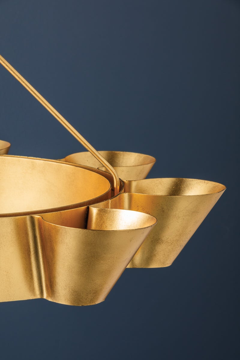 Hudson Valley Lighting Reeve Chandelier — Vintage Gold Leaf