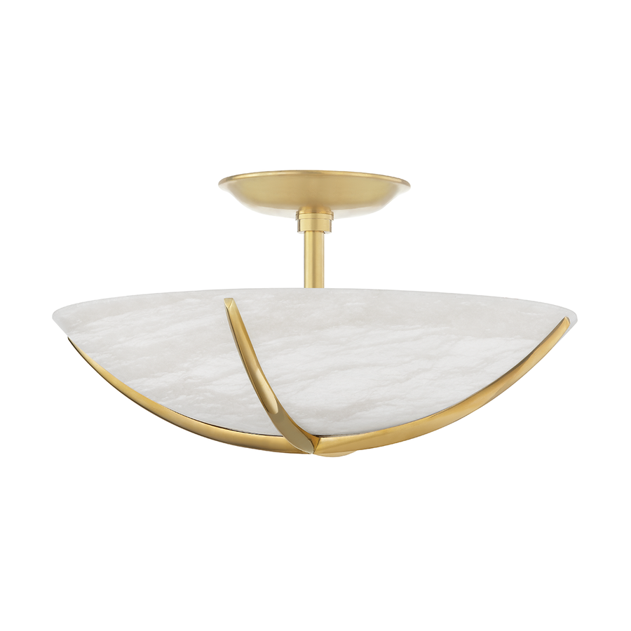 Hudson Valley Lighting Wheatley Semi Flush — Aged Brass