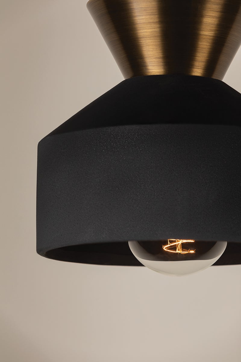 Troy Lighting COVINA Flush Mount — C9808-PBR/CBK