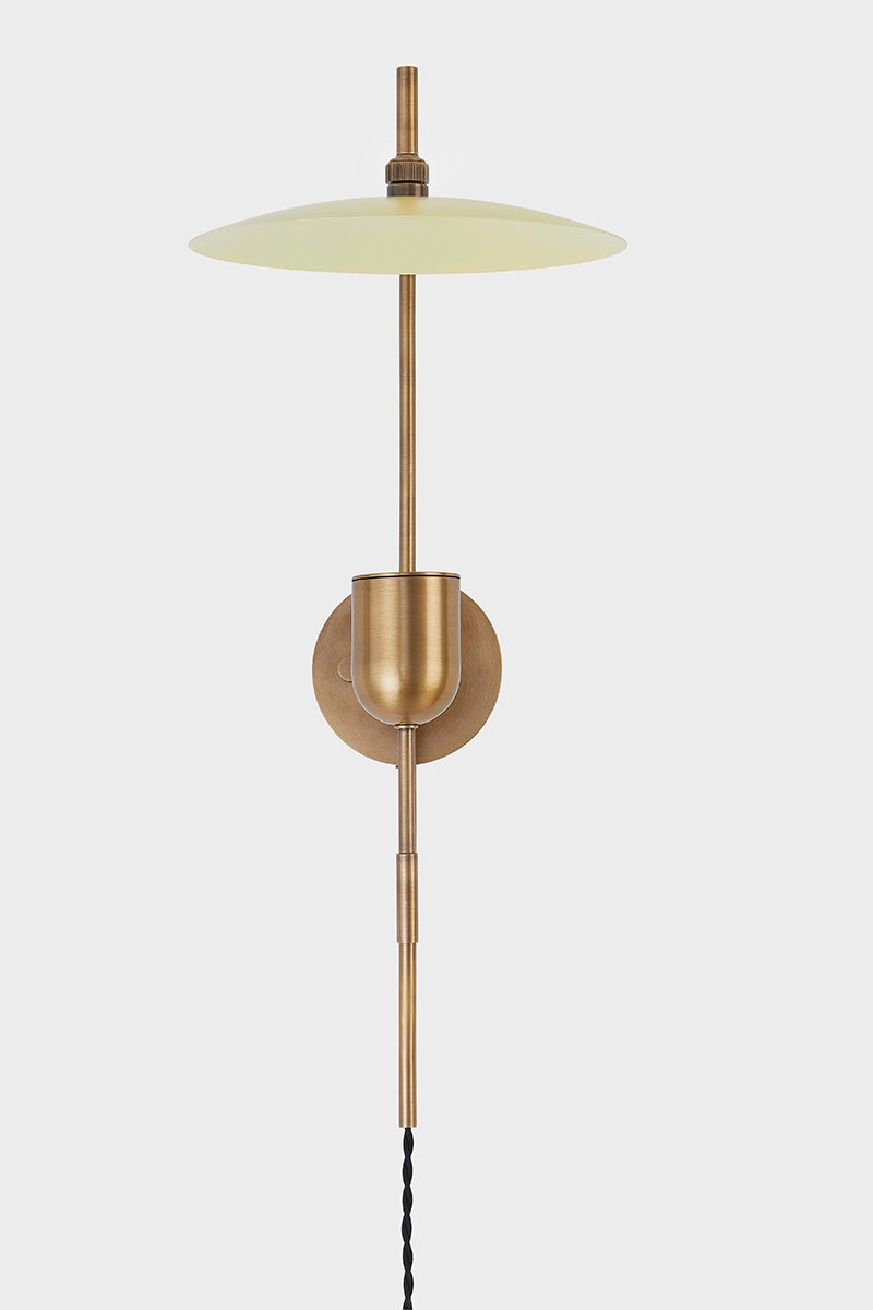 Troy Lighting MANTI Plug-in Sconce — PTL1224-PBR/SSD