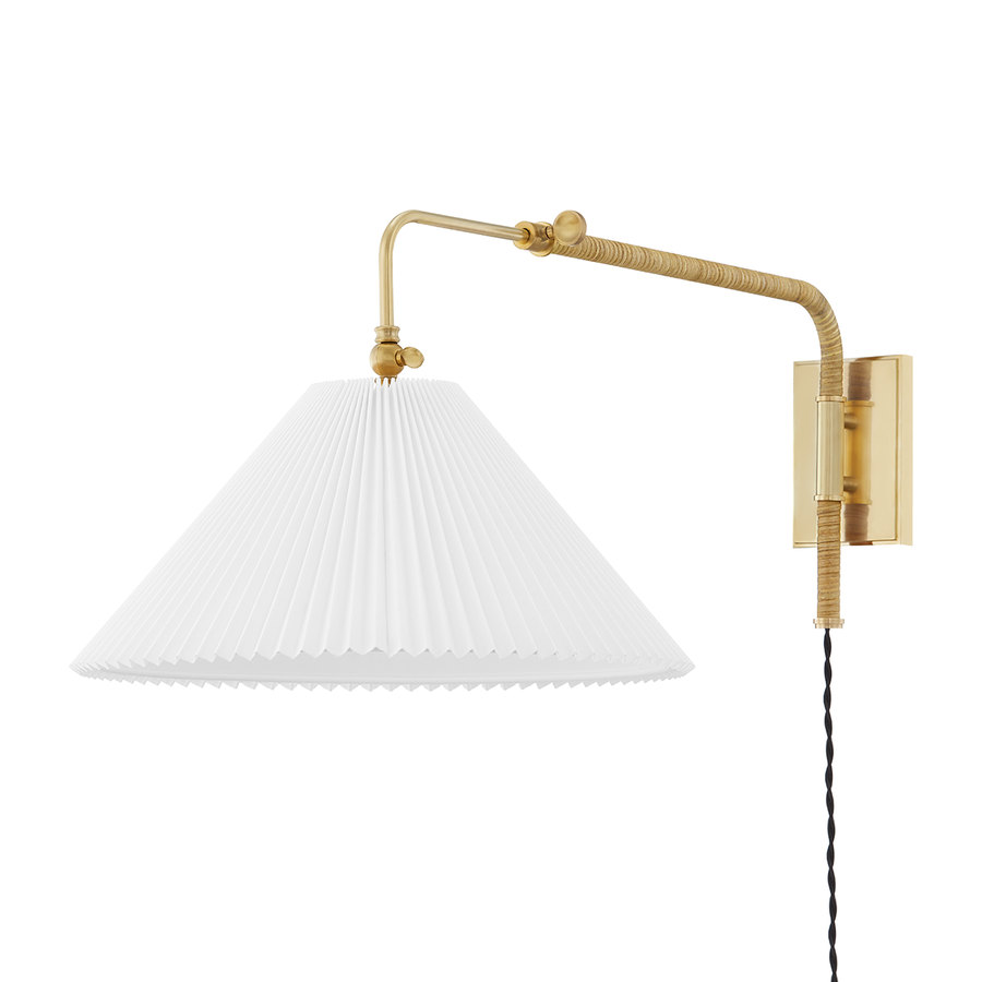 Hudson Valley Lighting Dorset Plug-in Sconce — Aged Brass
