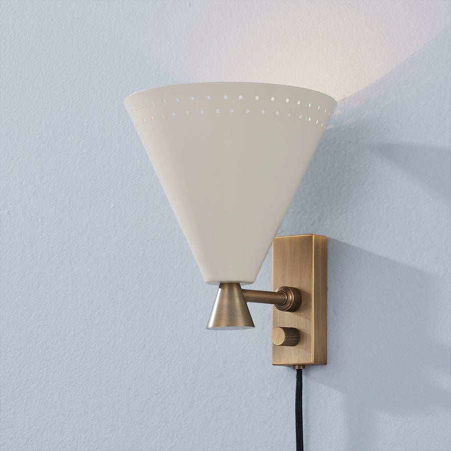 Troy Lighting Marvin Plug-in Sconce — PTL3010-PBR/SSD