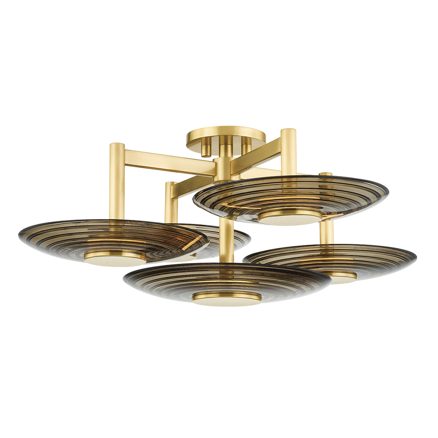 Hudson Valley Lighting Griston Semi Flush — Aged Brass