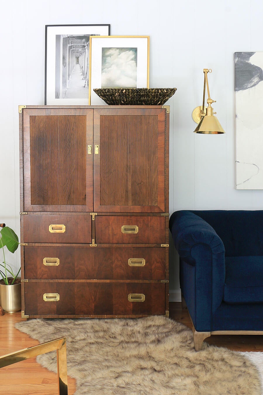 Hudson Valley Lighting Garden City Wall Sconce — Aged Brass