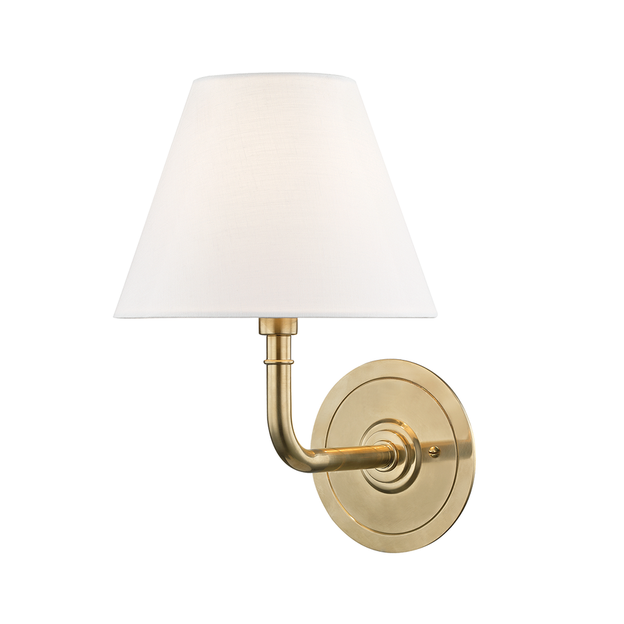 Hudson Valley Lighting Signature No.1 Wall Sconce — Aged Brass
