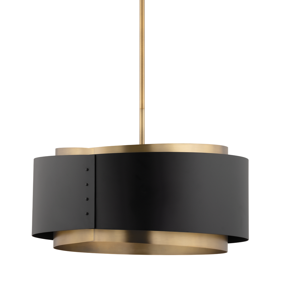 Troy Lighting ROUX Pendant — F4413-PBR/SBK