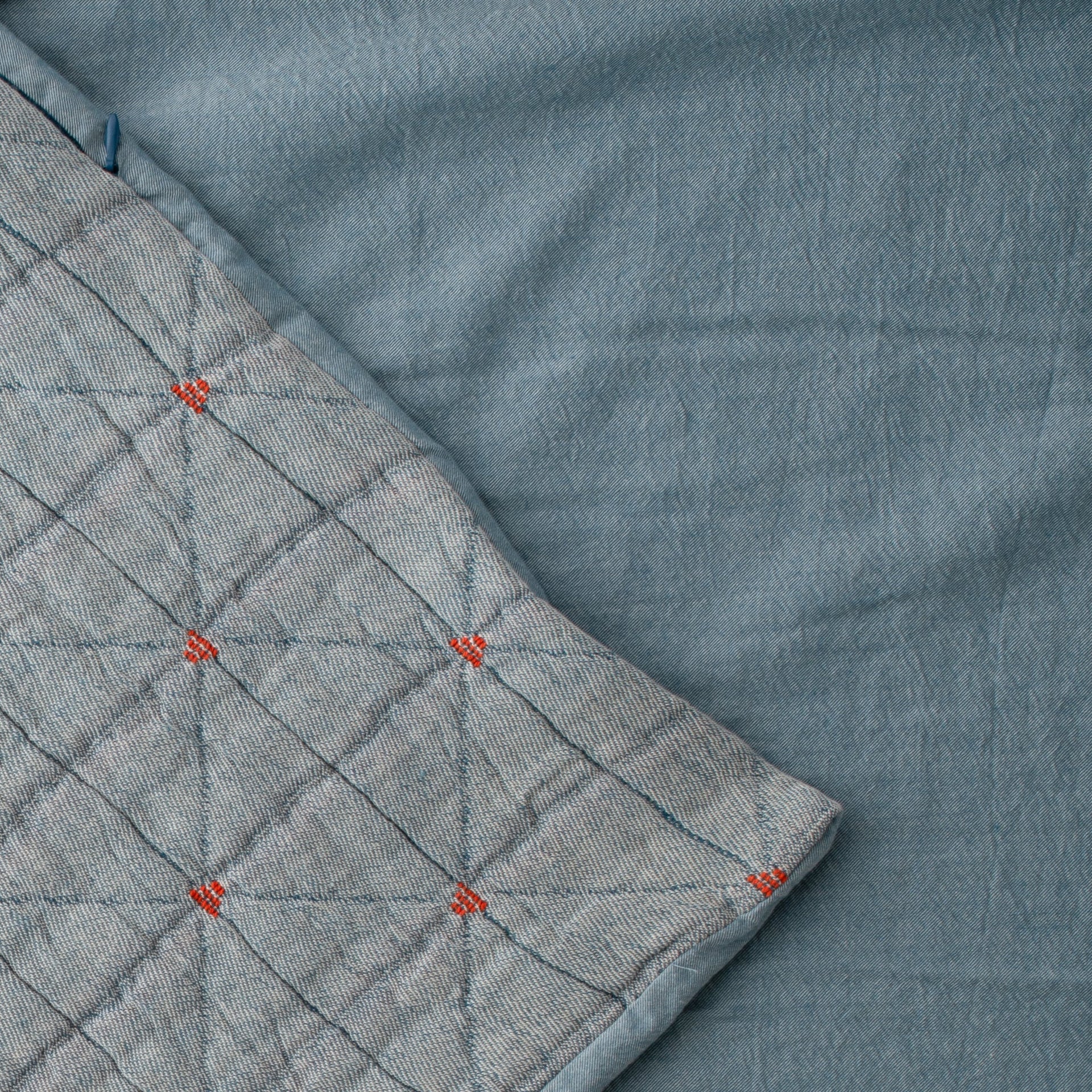 Peak Stitch Duvet in Blue w/ Persimmon, image 3