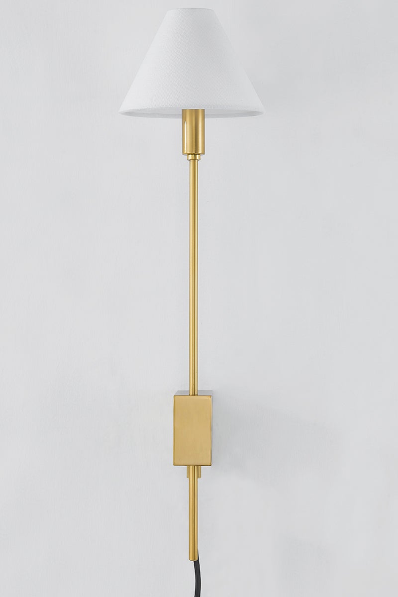 Hudson Valley Lighting TEANECK Plug-in Sconce — Aged Brass