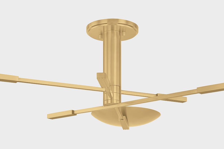 Hudson Valley Lighting JOHNSON Semi Flush — Aged Brass