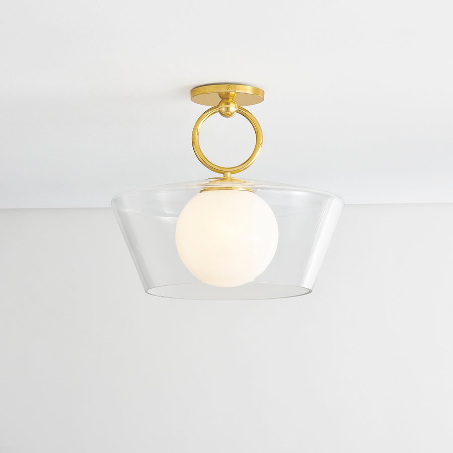Hudson Valley Lighting Elmsford Semi Flush — Aged Brass