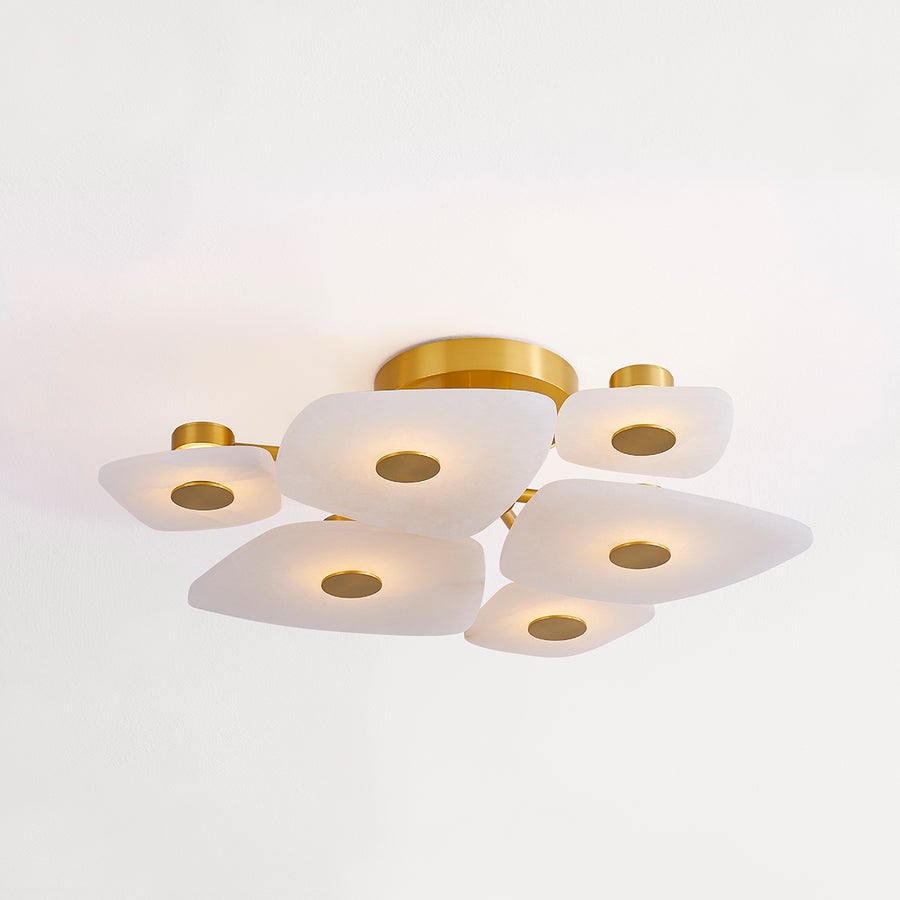 Hudson Valley Lighting HOLMDEL Semi Flush — Aged Brass