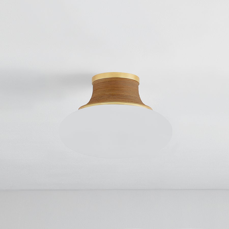 Hudson Valley Lighting PEARL RIVER Flush Mount — Aged Brass