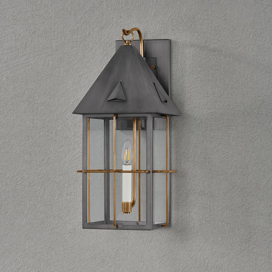 Troy Lighting Toby Exterior Wall Sconce — B6623-PBR/GRA