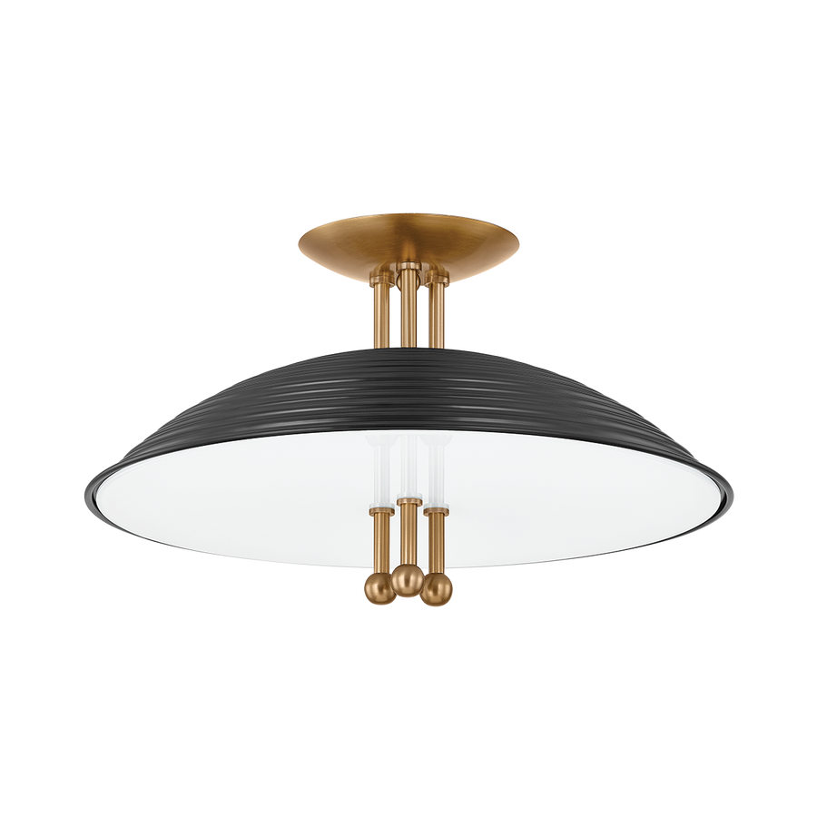 Troy Lighting LARKIN Semi Flush — C4416-PBR/SBK
