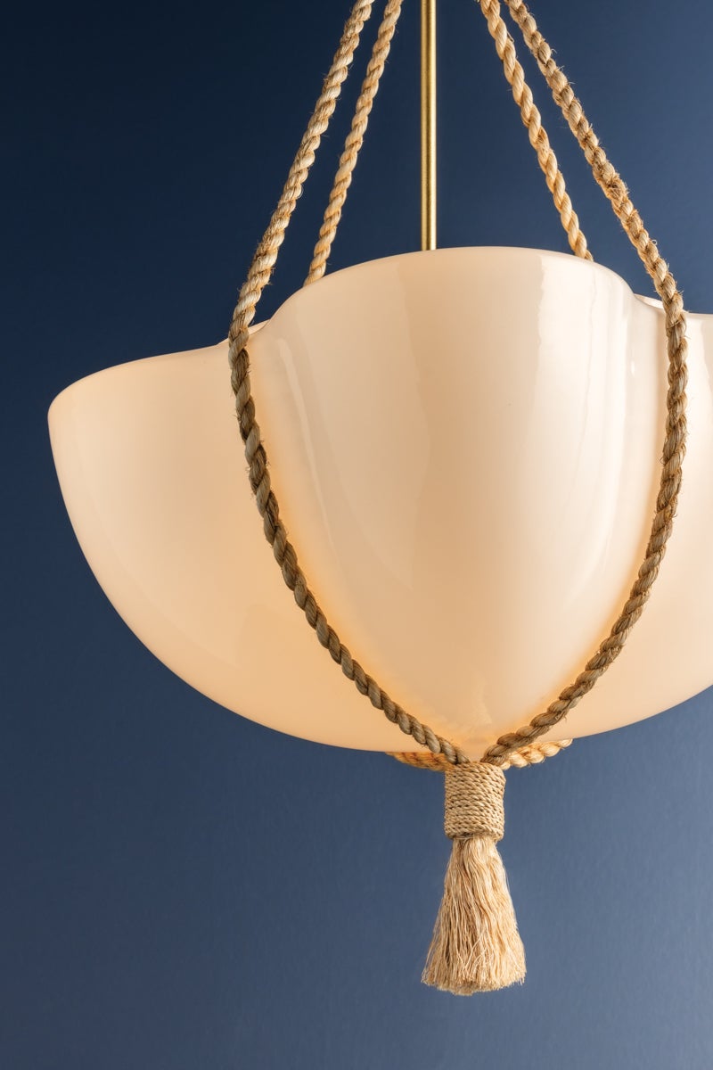 Hudson Valley Lighting AMBERLEY Pendant — Vintage Gold Leaf