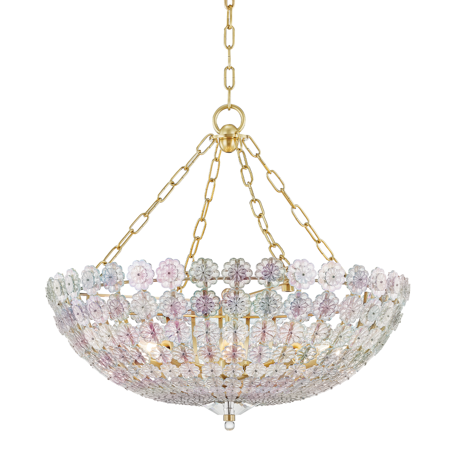 Hudson Valley Lighting Floral Park Chandelier — Aged Brass