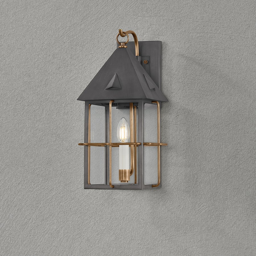Troy Lighting Toby Exterior Wall Sconce — B6617-PBR/GRA