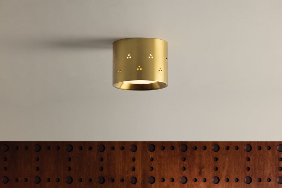 Hudson Valley Lighting EDISTO Flush Mount — Aged Brass