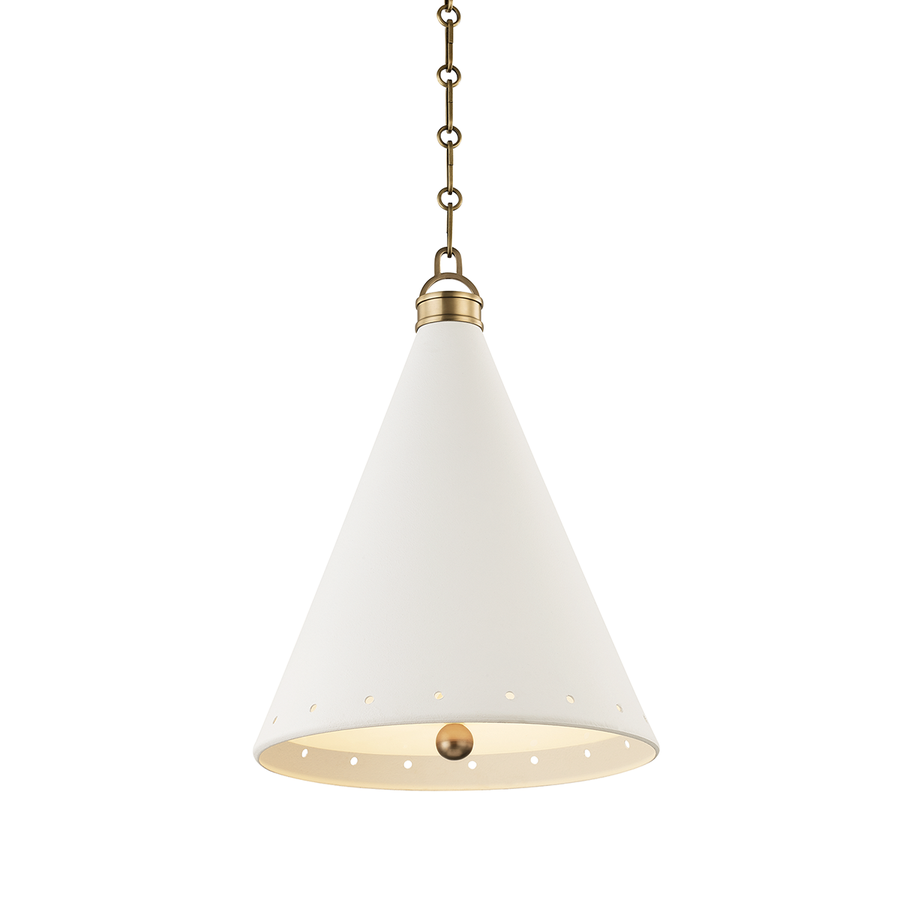 Hudson Valley Lighting Plaster No.1 Pendant — MDS401-AGB/WP