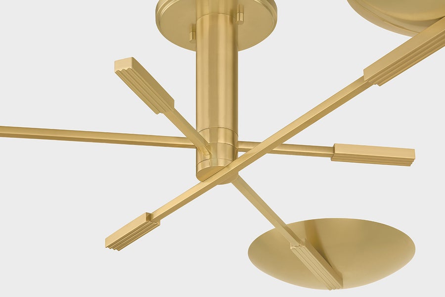 Hudson Valley Lighting JOHNSON Semi Flush — Aged Brass