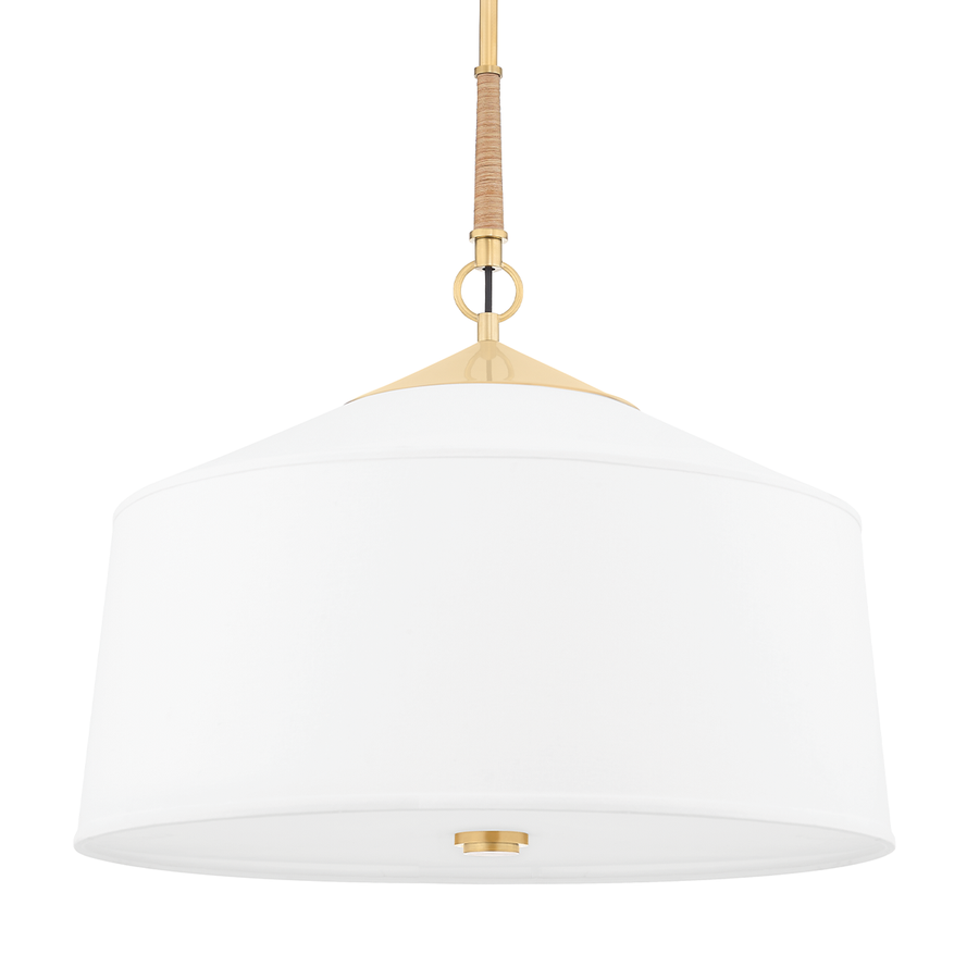 Hudson Valley Lighting White Plains Pendant — Aged Brass