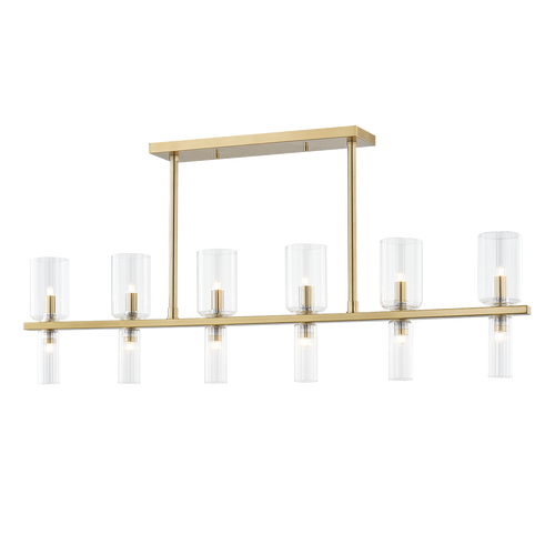 GREMLBUK 59 Inch Modern Rectangle Chandelier Ceramic Ginkgo