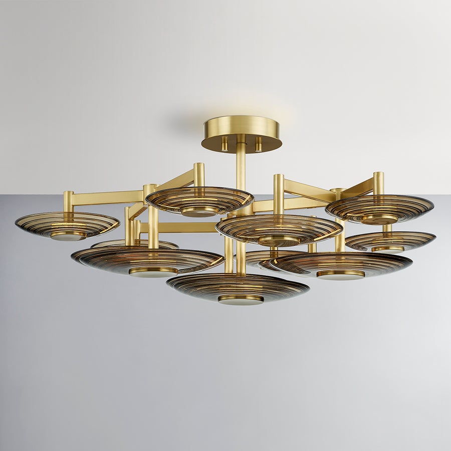 Hudson Valley Lighting Griston Semi Flush — Aged Brass