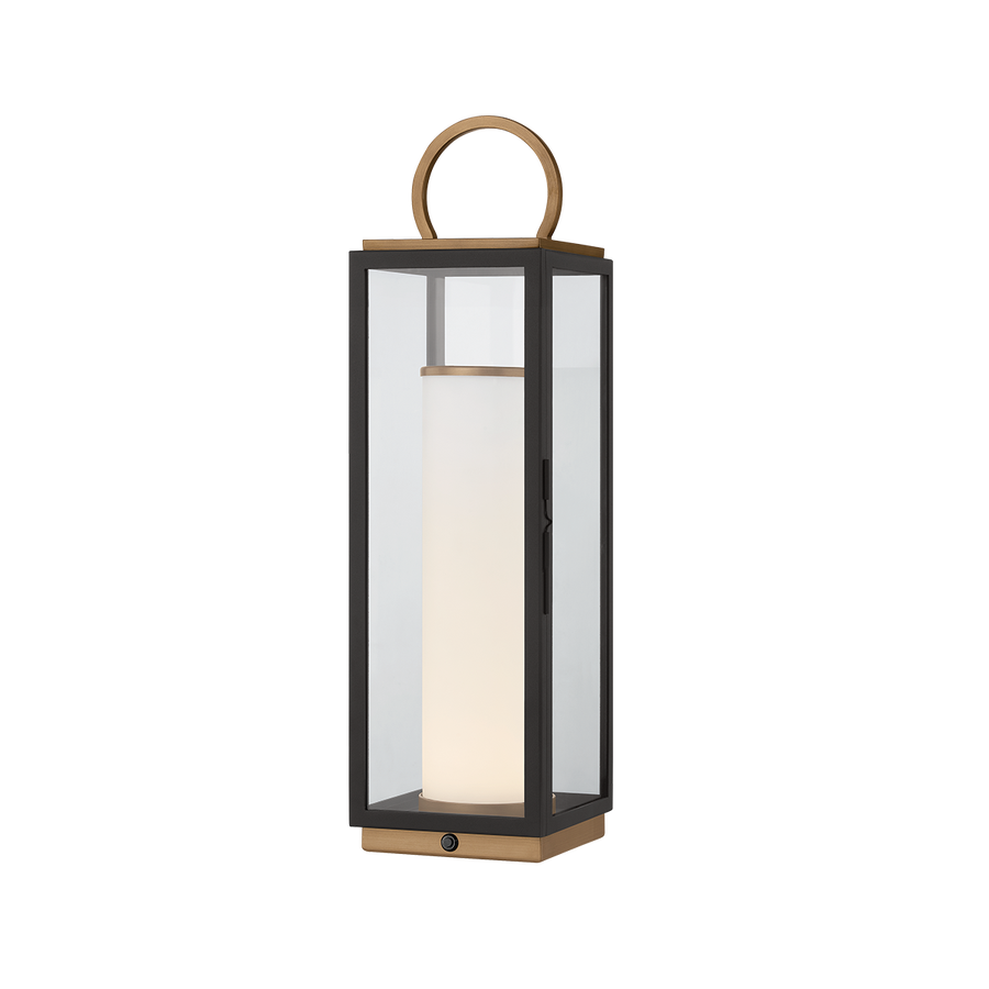 Troy Lighting Gareth Exterior Rechargeable Table Lamp — RTL6723-PBR/TBK
