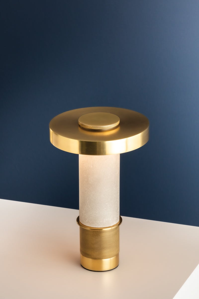 Hudson Valley Lighting SEFTON Rechargeable Table Lamp — Aged Brass