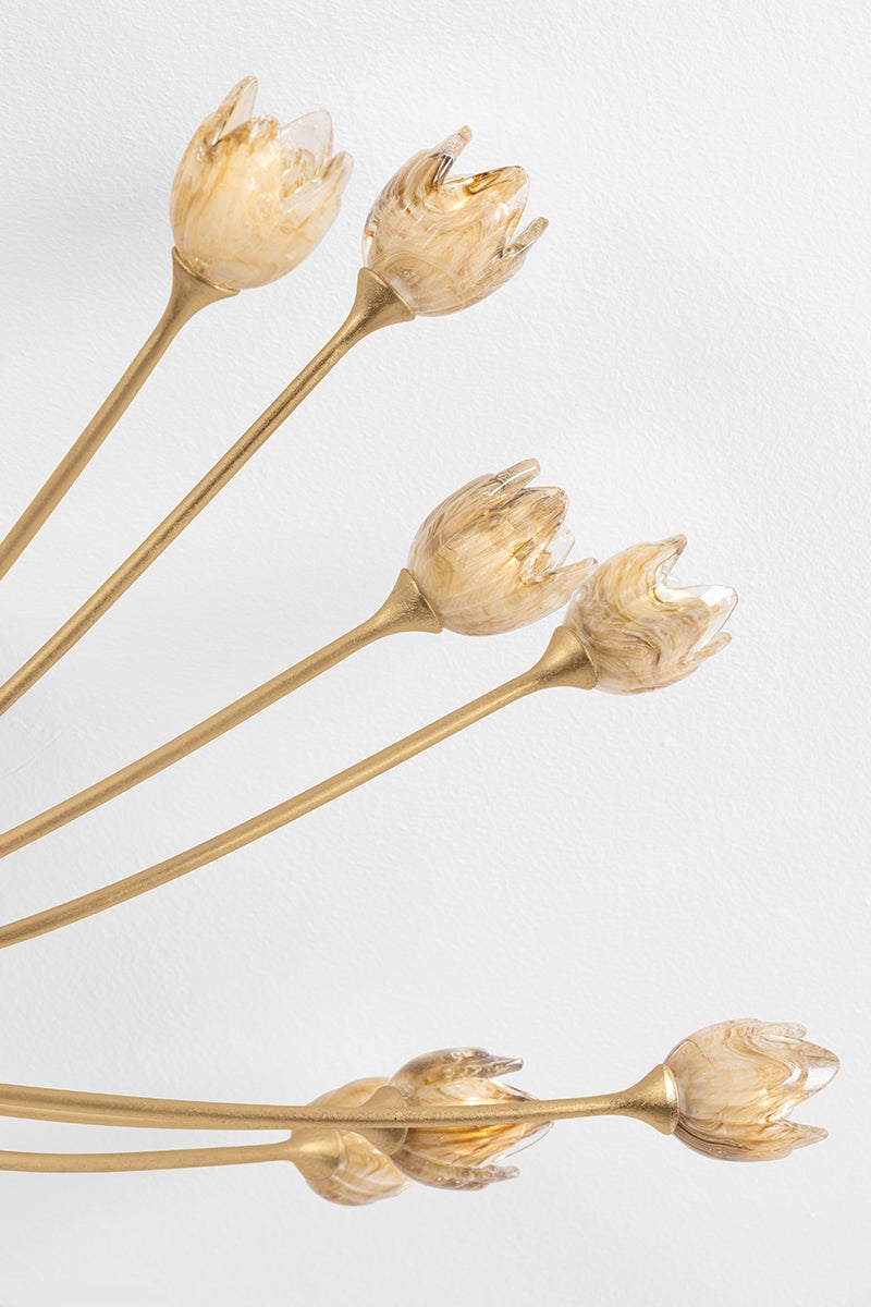 Hudson Valley Lighting FALKIRK Semi Flush — Vintage Gold Leaf