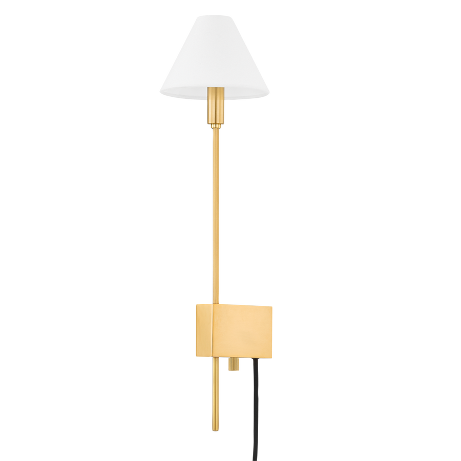 Hudson Valley Lighting TEANECK Plug-in Sconce — Aged Brass