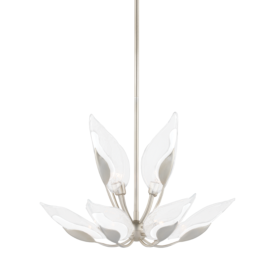 Hudson Valley Lighting Blossom Chandelier — Silver Leaf
