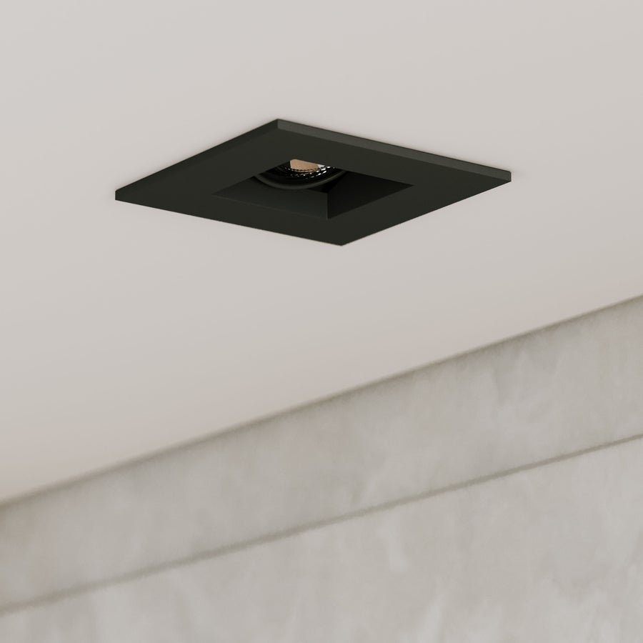 CSL CSL Forme 3" LED Recessed Downlight, Adjustable Aim, Remodel, Square Black Trim, 2700K — DLT3ARIC-27-SASTBK