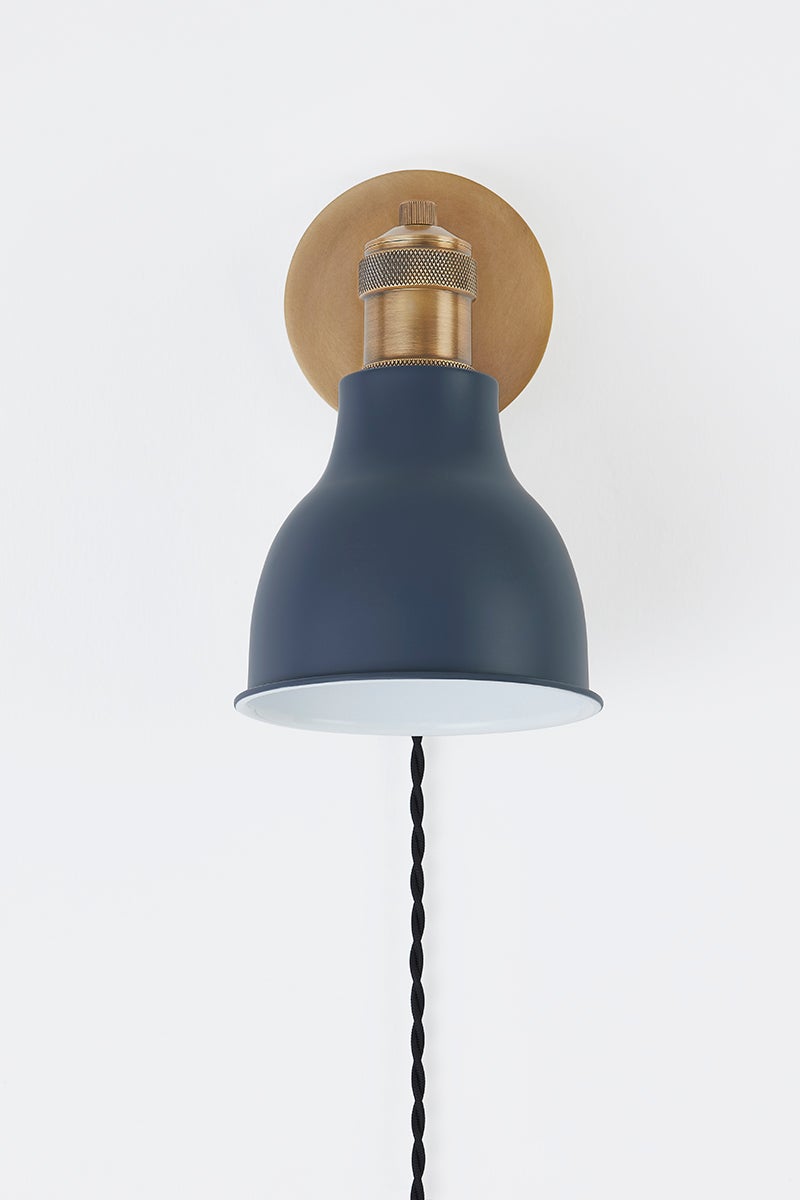 Troy Lighting MAKIN Plug-in Sconce — PTL1210-PBR/SBL