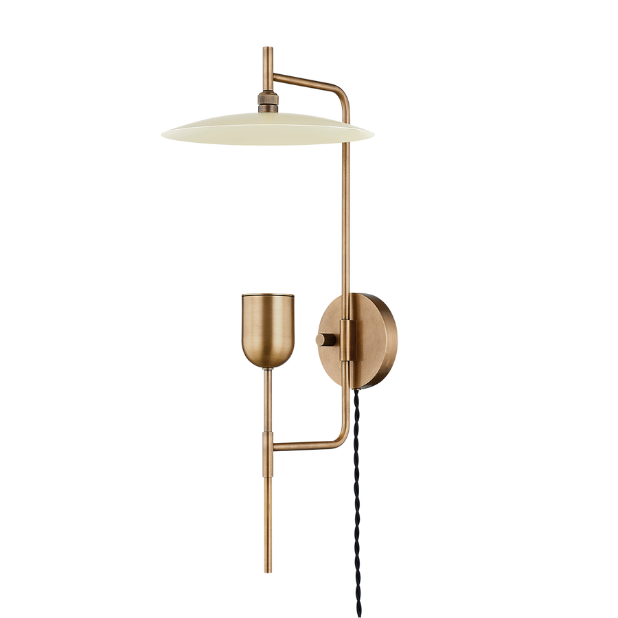 Troy Lighting MANTI Plug-in Sconce — PTL1224-PBR/SSD